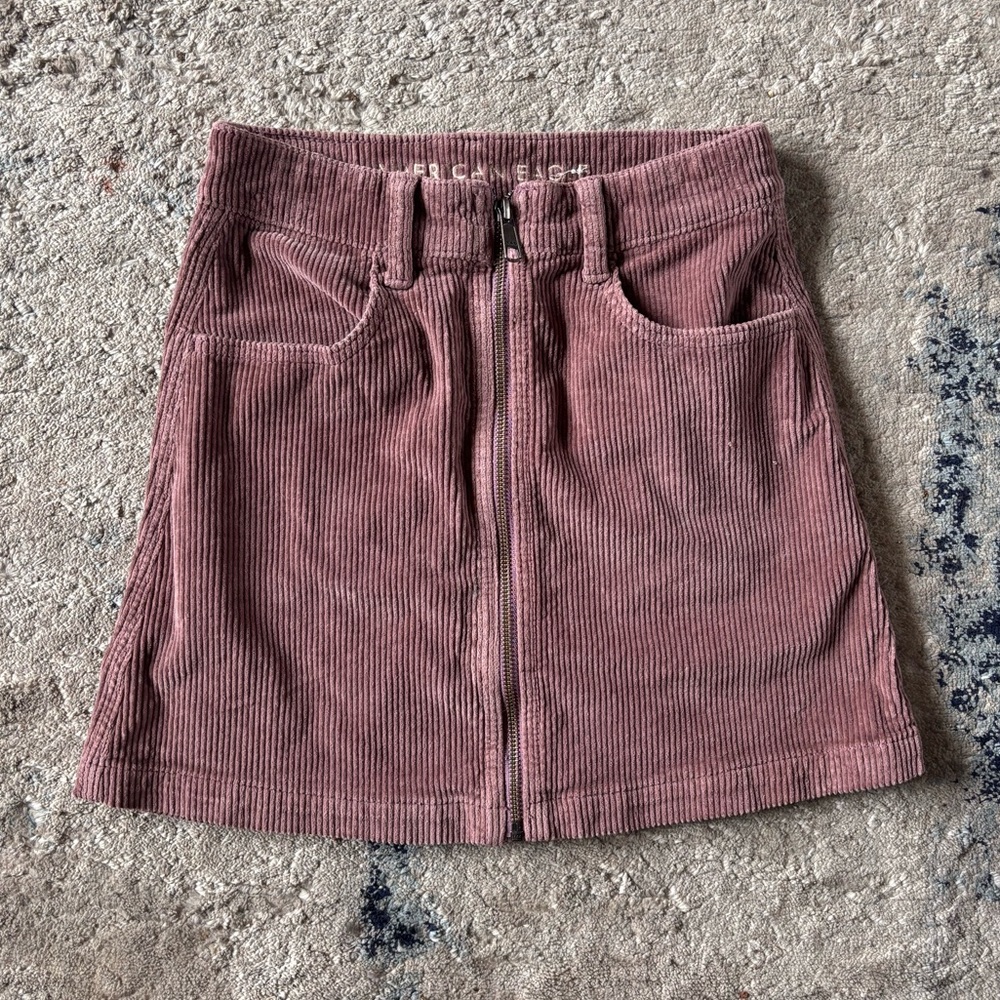 American eagle velour high rise skirt 00 , zip up skirt a-line , super stretch